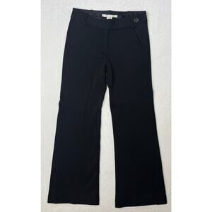 Diane Von Furstenberg Black Wool/Silk Lining Flare Pants Work City Preppy sz 4